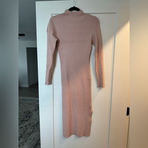 Pink mock neck sweater dress